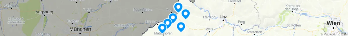 Kartenansicht für Apotheken-Notdienste in der Nähe von Mörschwang (Ried, Oberösterreich)